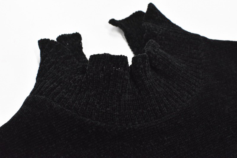 YUKI SHIMANE / Bishop Sleeve Knit top - BLACK - CRACKFLOOR WEBSHOP