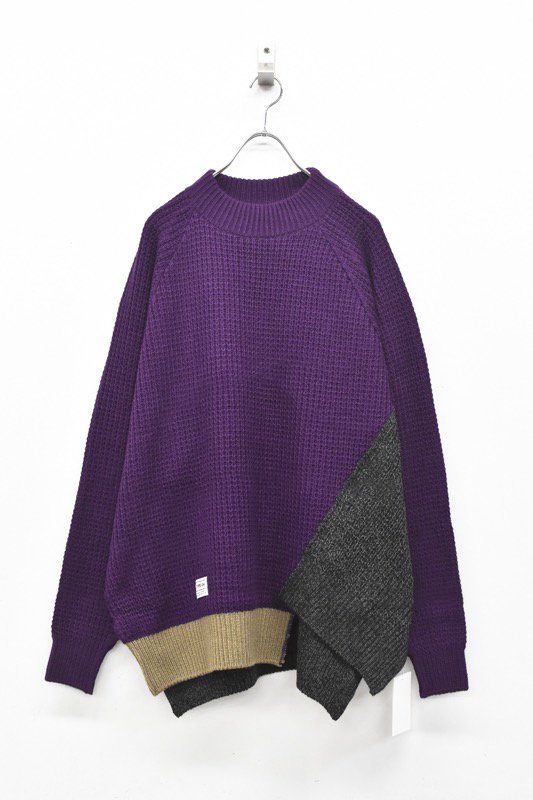 elephant TRIBAL fabrics /Out of alignment knit - PURPLE