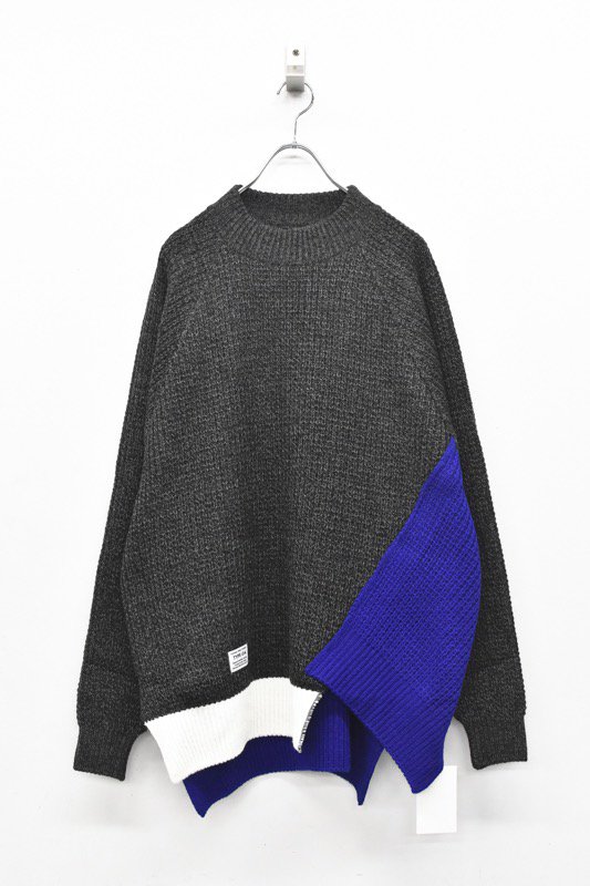 elephant TRIBAL fabrics /Out of alignment knit - CHARCOAL GRAY 
