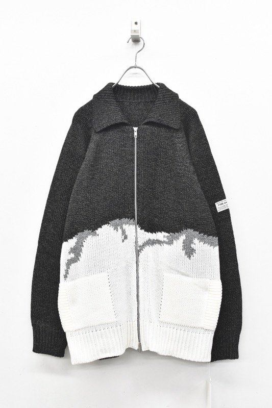 elephant TRIBAL fabrics / William Cowichan sweater - CHARCOAL GRAY