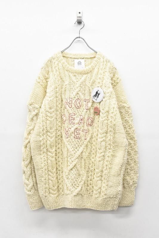 STOF / NOT DEAD YET Alan Sweater - WHITE - CRACKFLOOR WEBSHOP