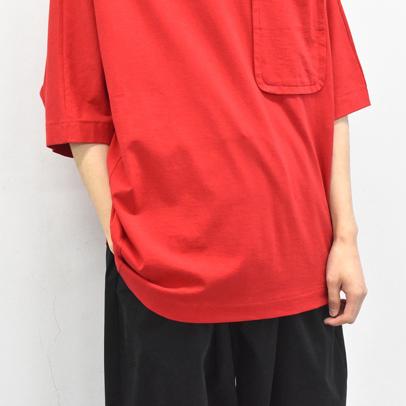 My Beautiful Landlet / OPEN END JERSEY OVERSIZED POCKET T-SHIRT - RED -  CRACKFLOOR WEBSHOP