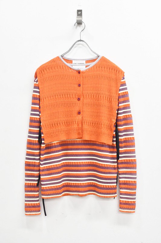 YUKI SHIMANE / Random Rib knit vest top - ORANGE - CRACKFLOOR WEBSHOP