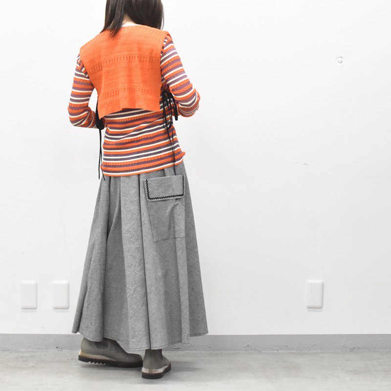 YUKI SHIMANE / Random Rib knit vest top - ORANGE - CRACKFLOOR WEBSHOP