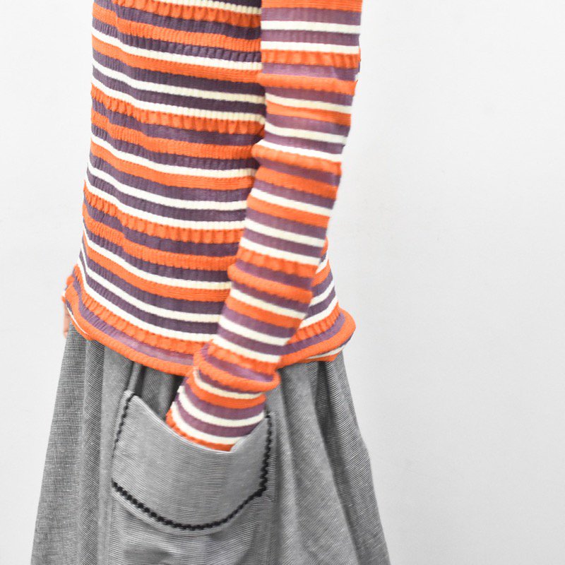 YUKI SHIMANE / Random Rib knit vest top - ORANGE - CRACKFLOOR WEBSHOP