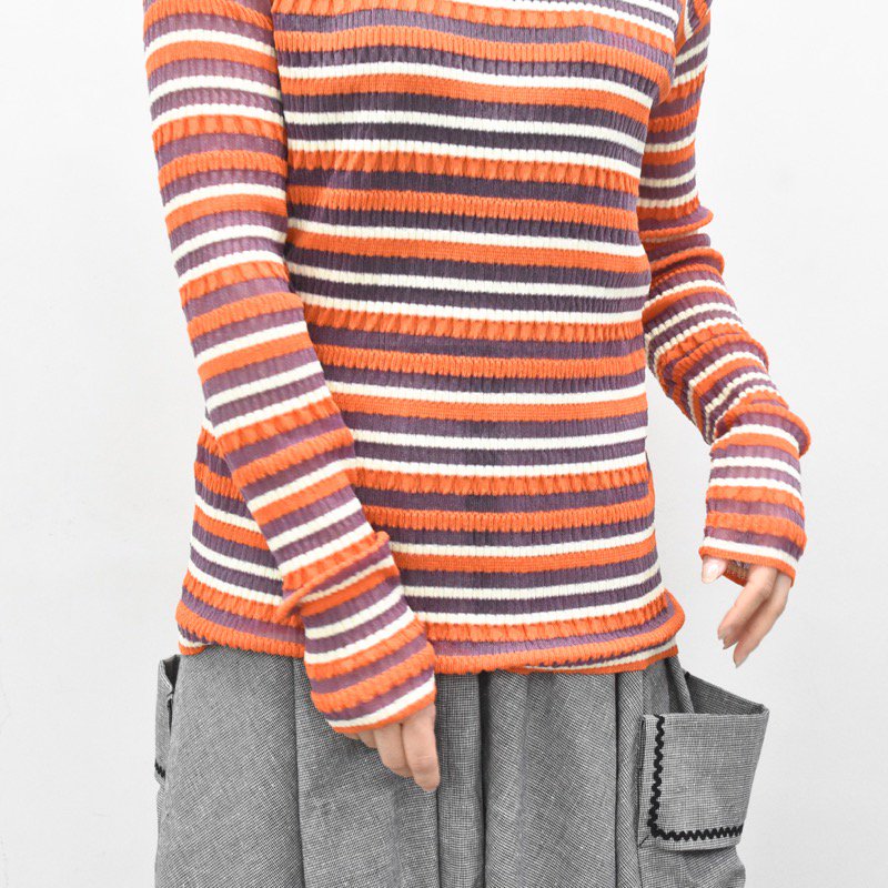 YUKI SHIMANE / Random Rib knit vest top - ORANGE - CRACKFLOOR WEBSHOP