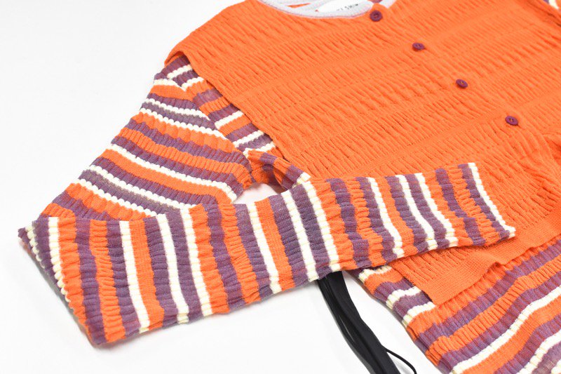 YUKI SHIMANE / Random Rib knit vest top - ORANGE - CRACKFLOOR WEBSHOP