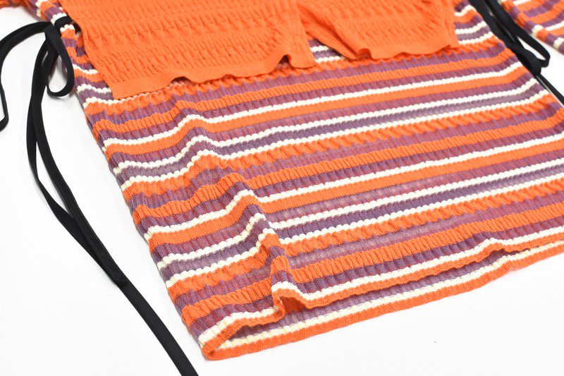 YUKI SHIMANE / Random Rib knit vest top - ORANGE - CRACKFLOOR WEBSHOP