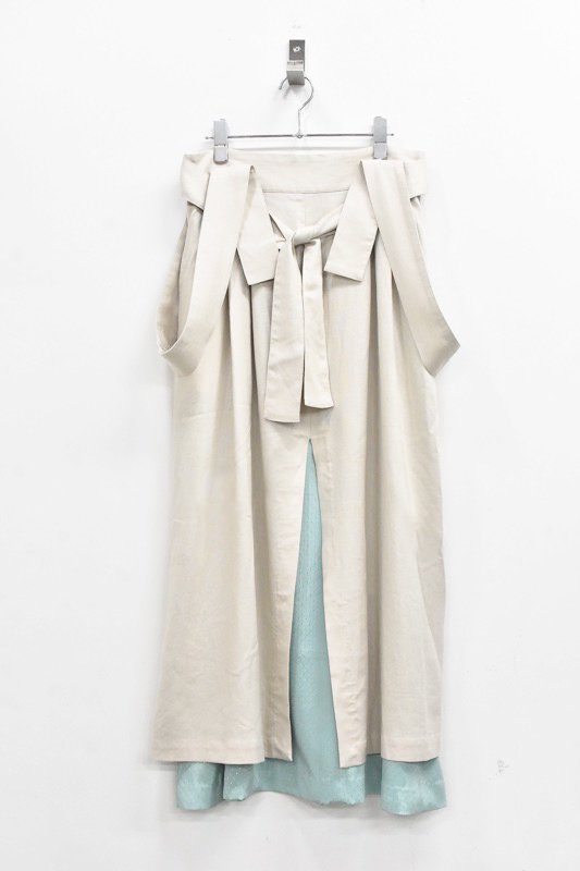 YUKI SHIMANE / Linen mix Jumper Skirt - BEIGE