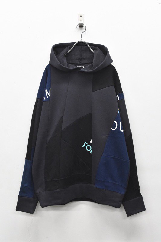 YEAH RIGHT!! / CUT AND CONNECTED BACKPILE HOODIE - B