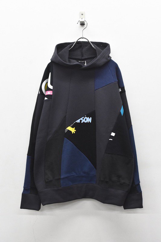 YEAH RIGHT!! / CUT AND CONNECTED BACKPILE HOODIE - A