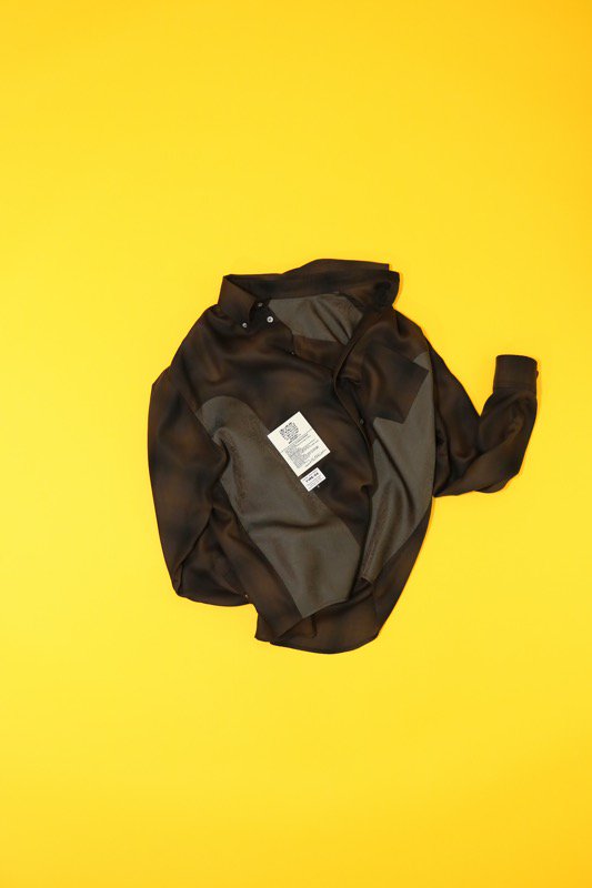 先行予約 elephant TRIBAL fabrics / Inside Out Ombre check BD Shirt - BROWN