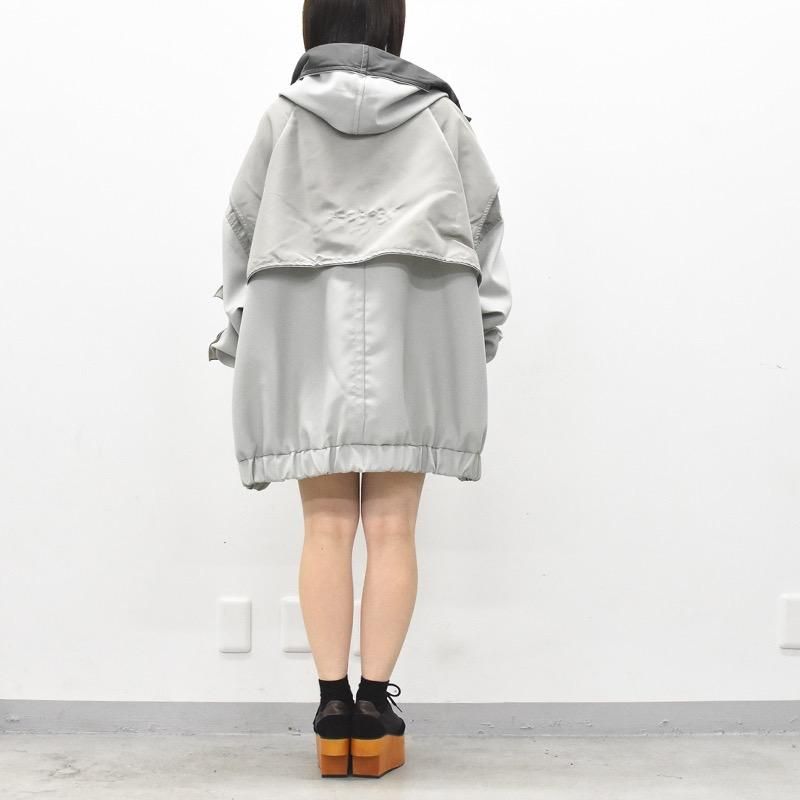 BALMUNG / 重ねハイネックビッグパーカー debri - 灰 - CRACKFLOOR WEBSHOP