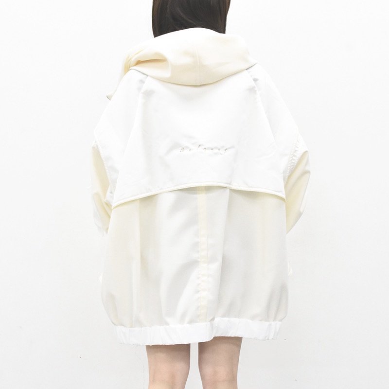 BALMUNG / 重ねハイネックビッグパーカー debri - 白 - CRACKFLOOR WEBSHOP