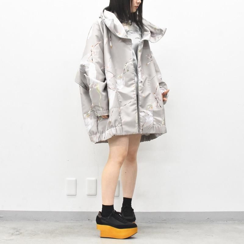 再入荷 BALMUNG / グラフィックハイネックビッグパーカー - Sand gray 