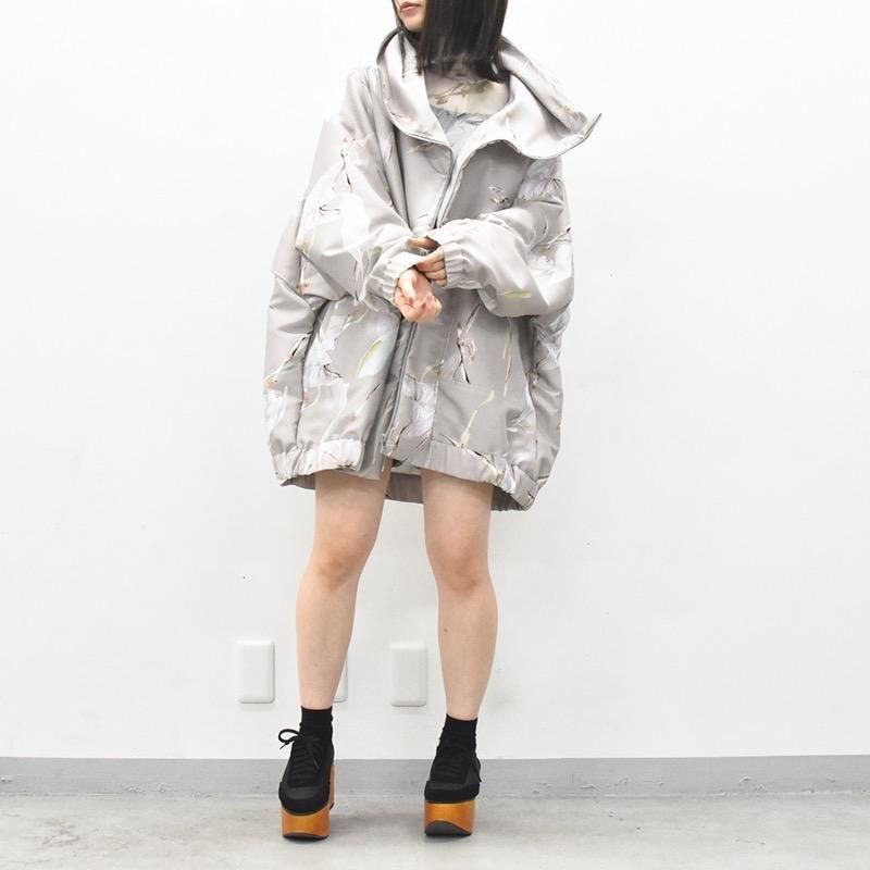 再入荷 BALMUNG / グラフィックハイネックビッグパーカー - Sand gray