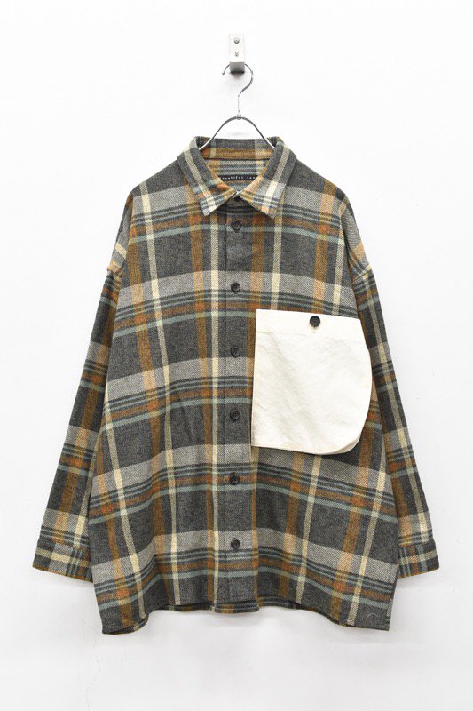 My Beautiful Landlet / HEATHER MIX CHECKED COTTON BIG SHIRT