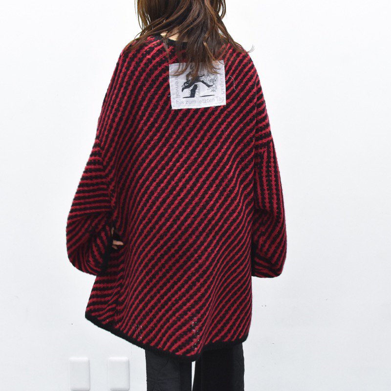 JUVENILE HALL ROLLCALL / 1790 DISTORTION KNIT TUNIC - BLACK/D.RED