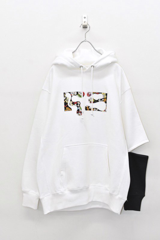 YEAH RIGHT!! / SLIT SLEEVE HOODIE - WHITE A