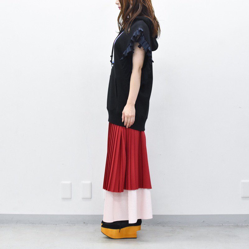 NON TOKYO / PLEATS FRILL NO-SLEEVE SWEAT - BLACK - CRACKFLOOR WEBSHOP