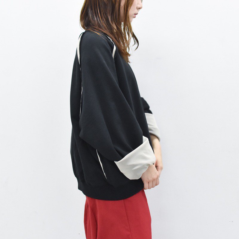 NKGW / REVERSIBLE IN-SIDE OUT SWEAT - BLACK/IVOLY - CRACKFLOOR WEBSHOP