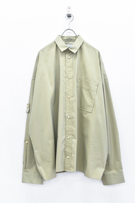 Dulcamara / タックアップLスリーブシャツ - LIGHT KHAKI - CRACKFLOOR WEBSHOP