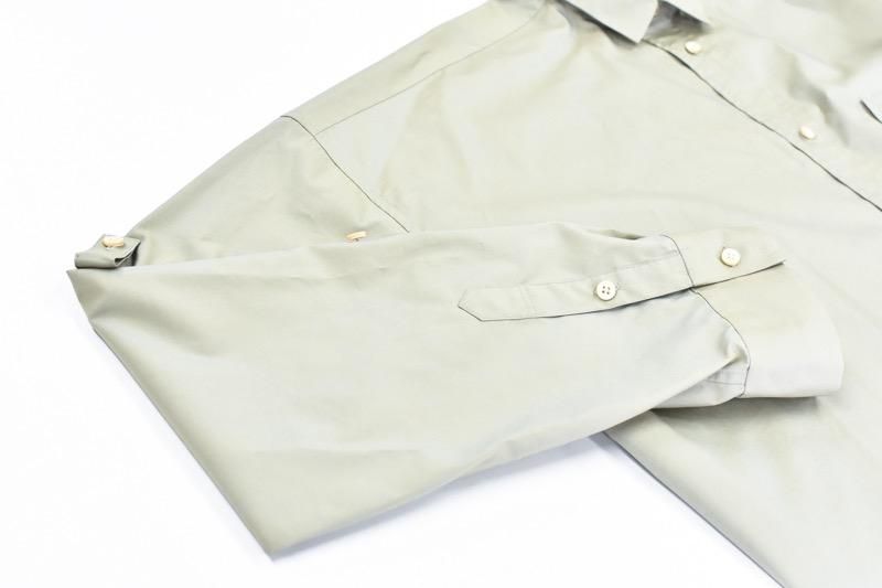 Dulcamara / タックアップLスリーブシャツ - LIGHT KHAKI - CRACKFLOOR WEBSHOP