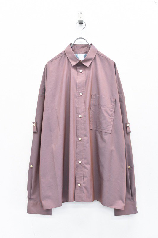 Dulcamara / タックアップLスリーブシャツ - GRAPE - CRACKFLOOR WEBSHOP