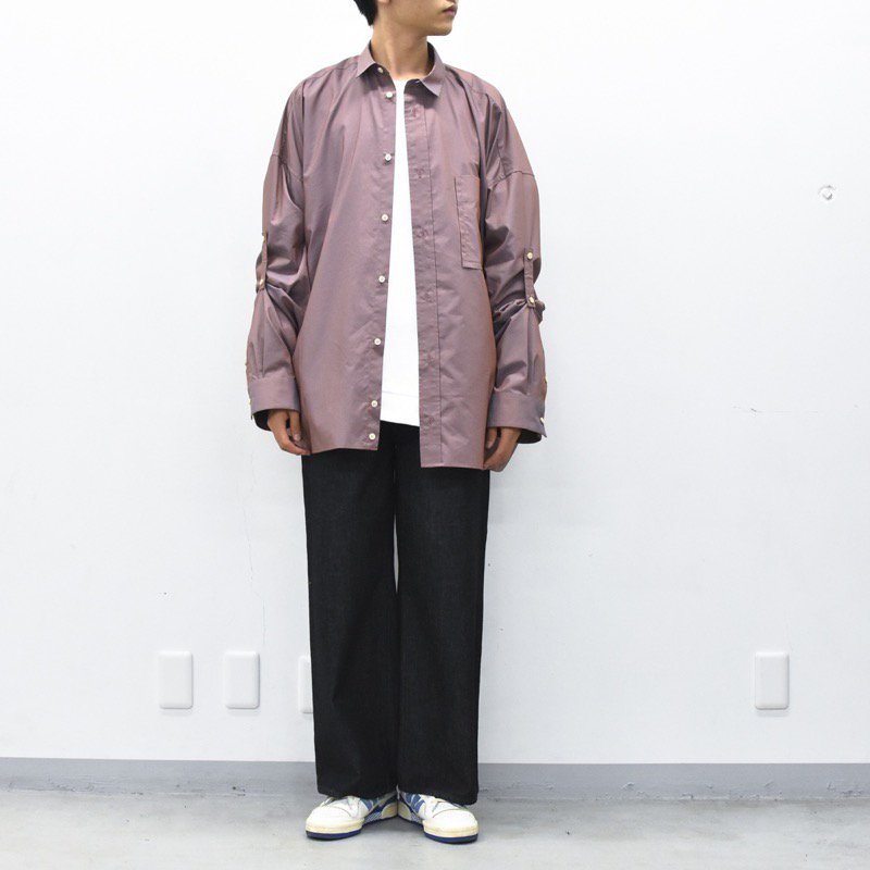 Dulcamara / タックアップLスリーブシャツ - GRAPE - CRACKFLOOR WEBSHOP