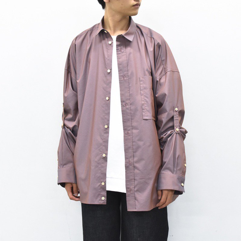 Dulcamara / タックアップLスリーブシャツ - GRAPE - CRACKFLOOR WEBSHOP