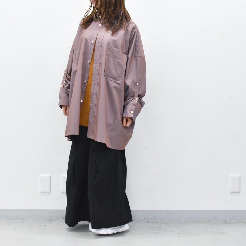 Dulcamara / タックアップLスリーブシャツ - GRAPE - CRACKFLOOR WEBSHOP