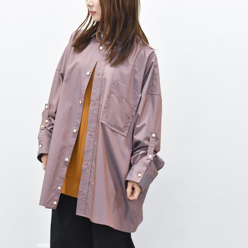 Dulcamara / タックアップLスリーブシャツ - GRAPE - CRACKFLOOR WEBSHOP