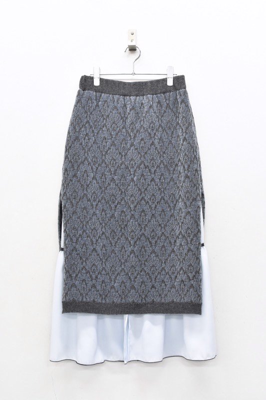 YUKI SHIMANE / Jacquard knit skirt - Tanzanite