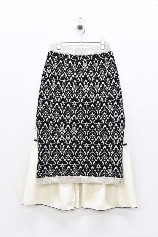 YUKI SHIMANE / Jacquard knit skirt - BLACK