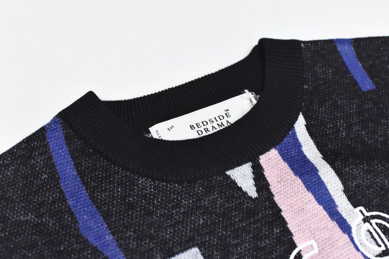 bedsidedrama / YES Knit Sweater - BLACK - CRACKFLOOR WEBSHOP