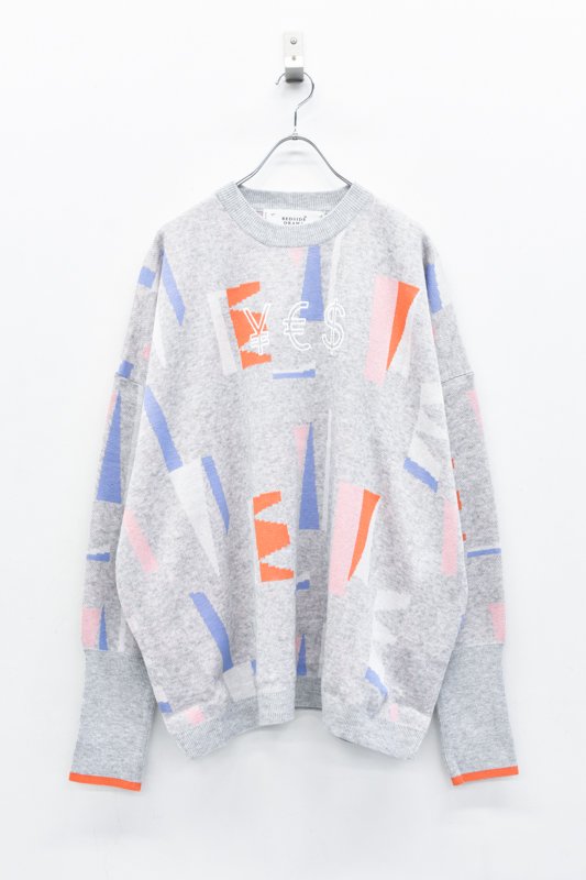 bedsidedrama / YES Knit Sweater - GREY - CRACKFLOOR WEBSHOP