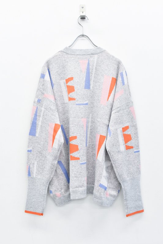 bedsidedrama / YES Knit Sweater - GREY - CRACKFLOOR WEBSHOP