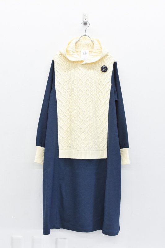 STOF / Knit Parka Dress -NAVY