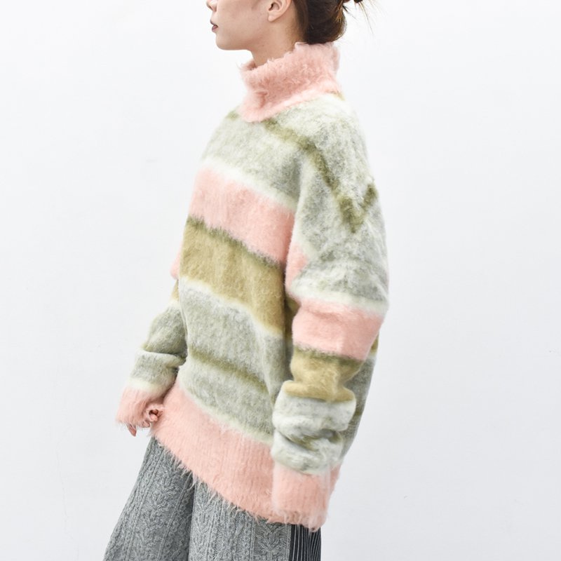 SESSIONS by STORAMA / Dragon border turtle sweater - PINK 