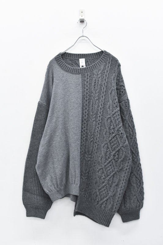 SESSIONS by STORAMA / Collage mix knit sweater - GREY
