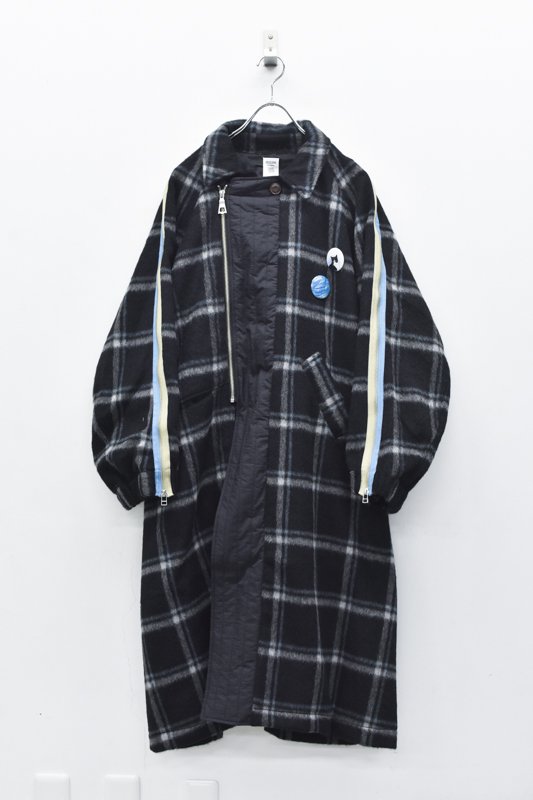 SESSIONS by STORAMA / 2WAY wool check line coat - BLACK