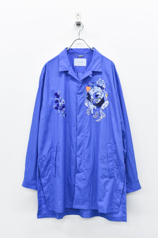 先行予約 71 MICHAEL / アップリケ刺繍シャツコート - BLUE