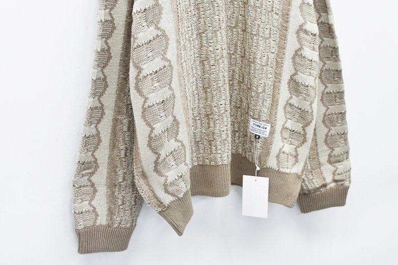 elephant TRIBAL fabrics / Hybrid Knit - BEIGE - CRACKFLOOR WEBSHOP