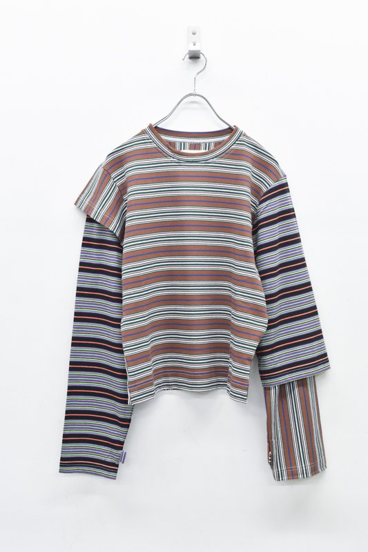 OinT / border L/S tee - BROWN