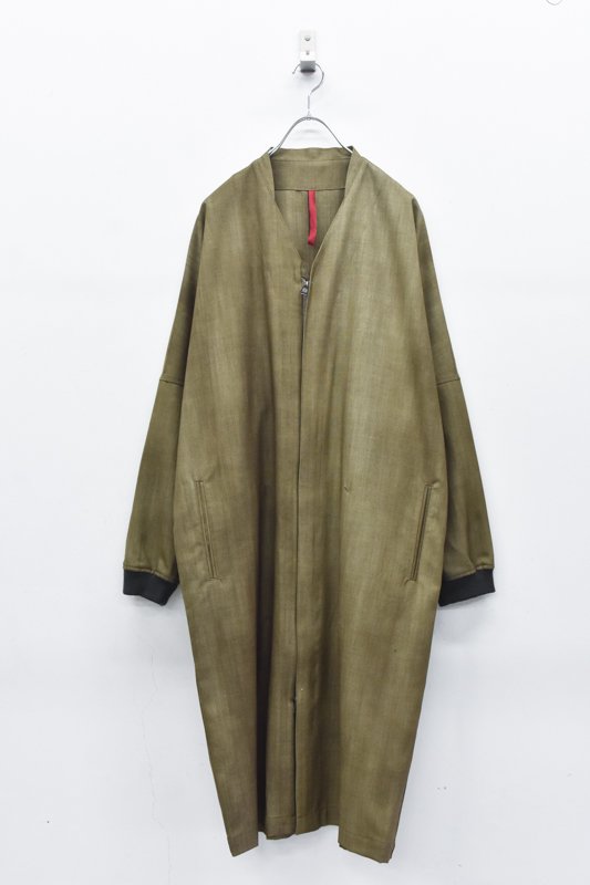 YANTOR / Uneven Dyed Wool Zipup Coat - BEIGE - CRACKFLOOR WEBSHOP