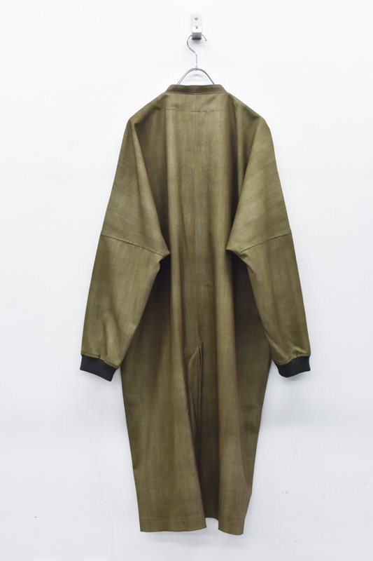 YANTOR / Uneven Dyed Wool Zipup Coat - BEIGE - CRACKFLOOR WEBSHOP