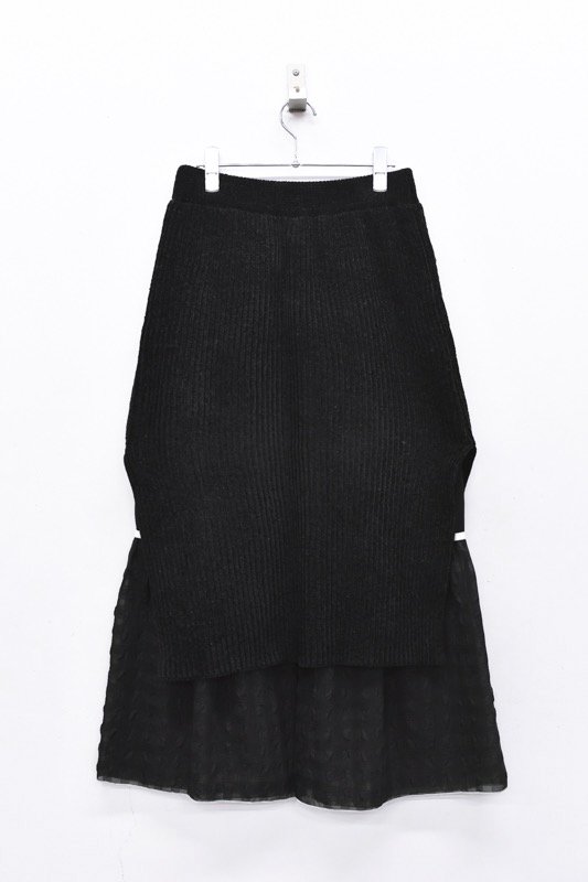 YUKI SHIMANE Gingham Rib knit skirt-