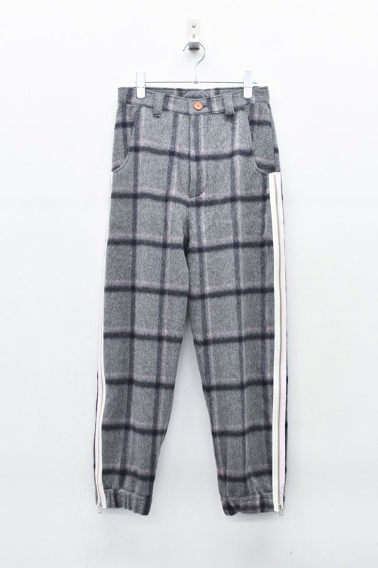 SESSIONS by STORAMA / Wool check line pants - GREY