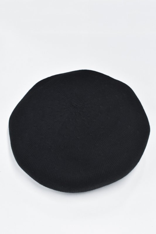 prasthana / big knit beret - BLACK