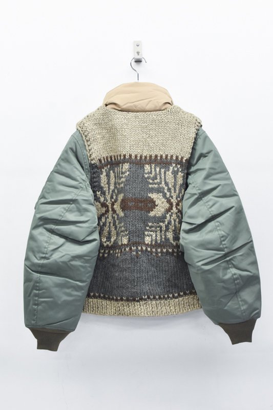 elephant TRIBAL fabrics / Hybrid Cowichan Blouson - BEIGE*KHAKI